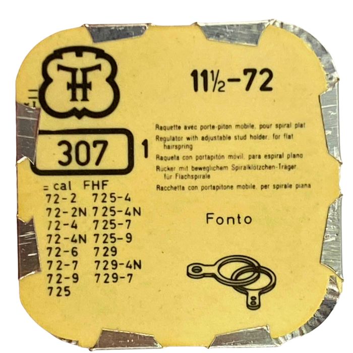 FHF 72 - 307 Raquette avec porte-piton mobile pour spiral plat (à l'unité) - Regulator with adjustable stud holder for flat hair