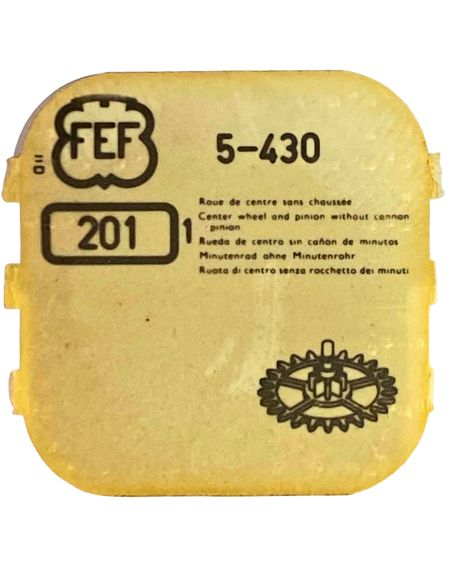 F.E.F 430 - 201 Roue de centre sans chaussée (à l'unité) - Center wheel and pinion without cannon pinion (per unit)