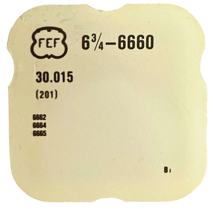 F.E.F 6660 - 201 Roue de centre sans chaussée (à l'unité) - Center wheel and pinion without cannon pinion (per unit)