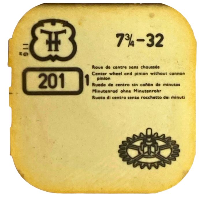 FHF 32 - 201 Roue de centre sans chaussée (à l'unité) - Center wheel and pinion without cannon pinion (per unit)
