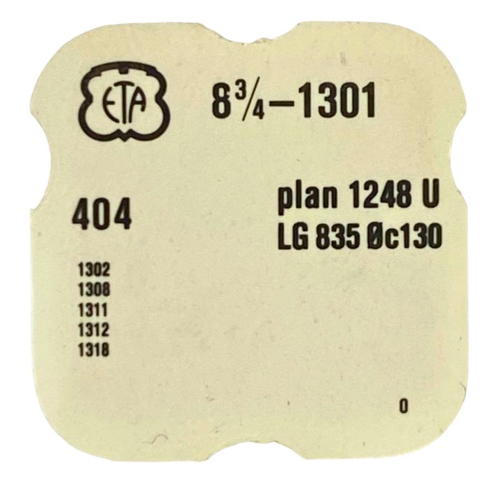 ETA 1301 - 404 Tige pour boite étanche (partie mouvement) (à l'unité) - Stem for waterproof case (movement portion) (per unit)