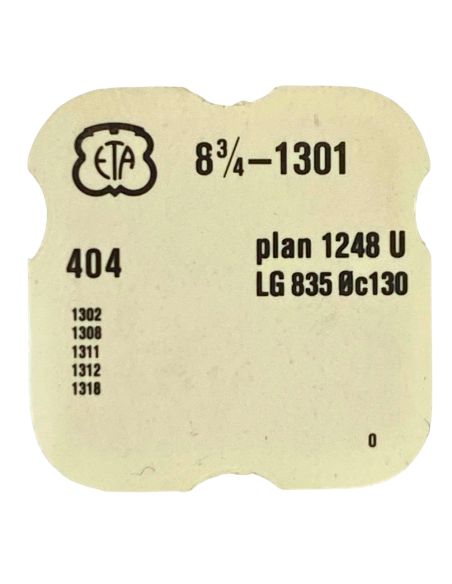 ETA 1301 - 404 Tige pour boite étanche (partie mouvement) (à l'unité) - Stem for waterproof case (movement portion) (per unit)