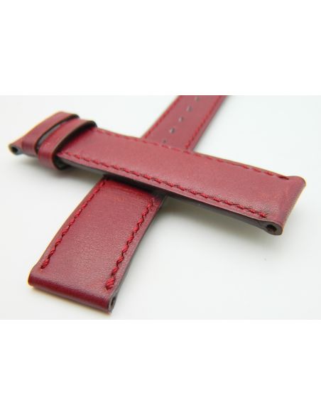 Bracelet cuir 18mm Bordeaux - Genuine leather strap