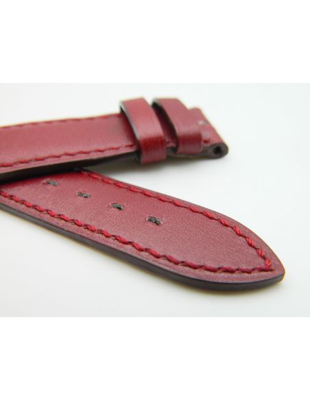 Bracelet cuir 18mm Bordeaux - Genuine leather strap