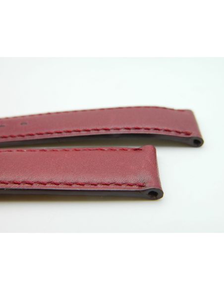 Bracelet cuir 18mm Bordeaux - Genuine leather strap