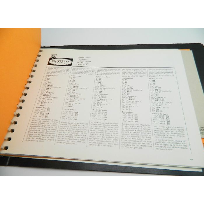 Universal Genève Catalogue de fournitures - Spare material catalogue 