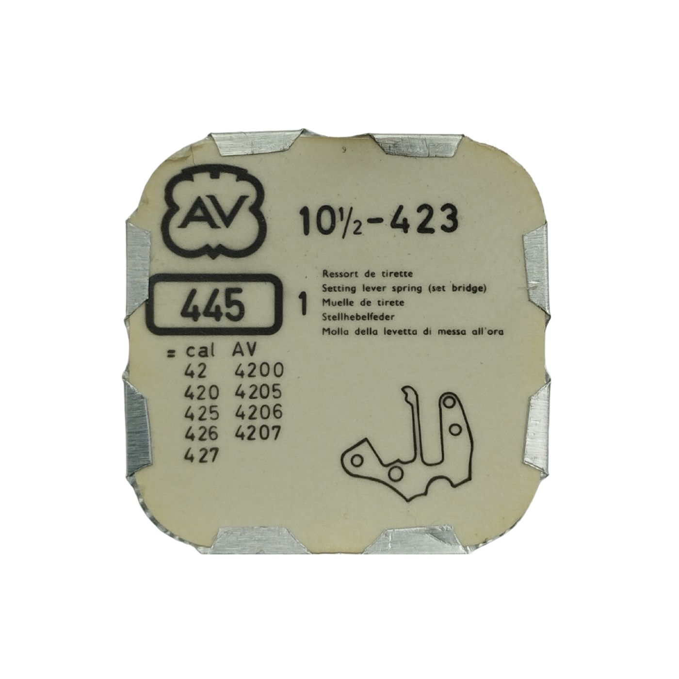 PUW 73-445 Ressort de tirette - Setting lever spring PUW 73 445 Passion