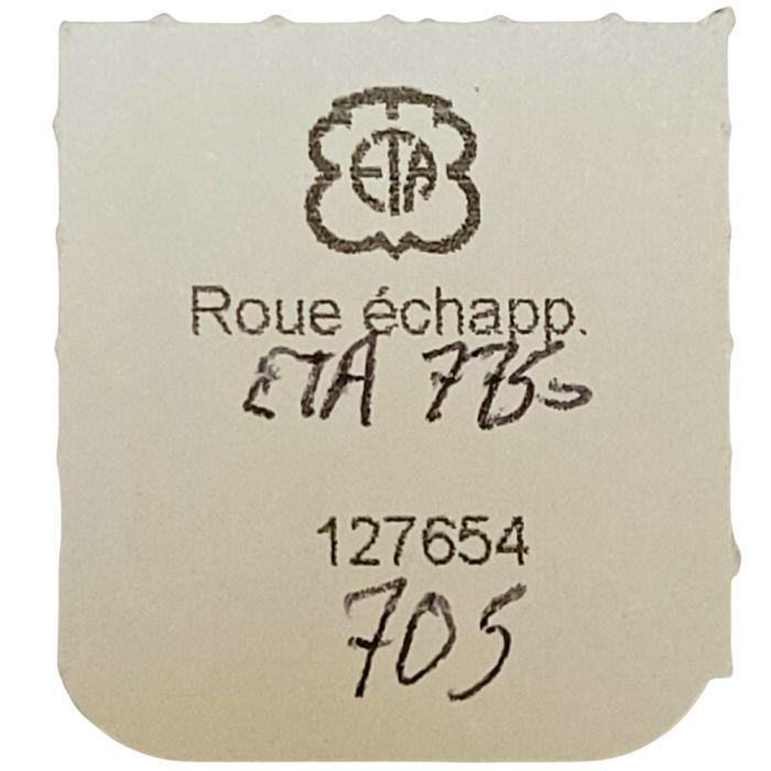 ETA 7750 - 705 Roue d'ancre pivotée (à l'unité) - Escape wheel and pinion with straight pivots (per unit)
