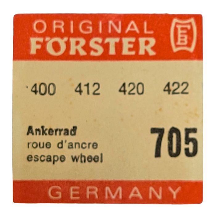 Förster 400 - 705 Roue d'ancre pivotée (à l'unité) - Escape wheel and pinion with straight pivots (per unit)