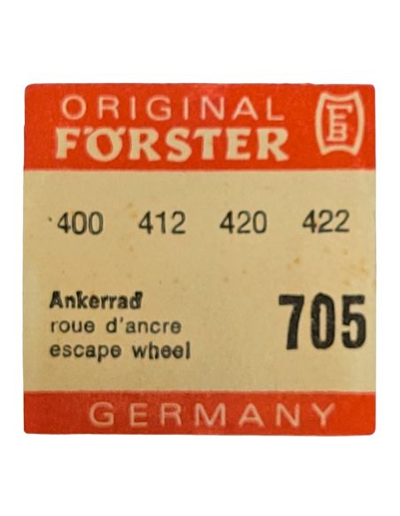 Förster 400 - 705 Roue d'ancre pivotée (à l'unité) - Escape wheel and pinion with straight pivots (per unit)