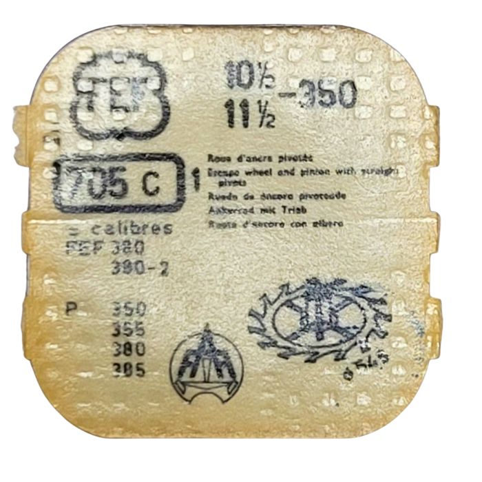 FEF 350 - 705 Roue d'ancre pivotée (à l'unité) - Escape wheel and pinion with straight pivots (per unit)