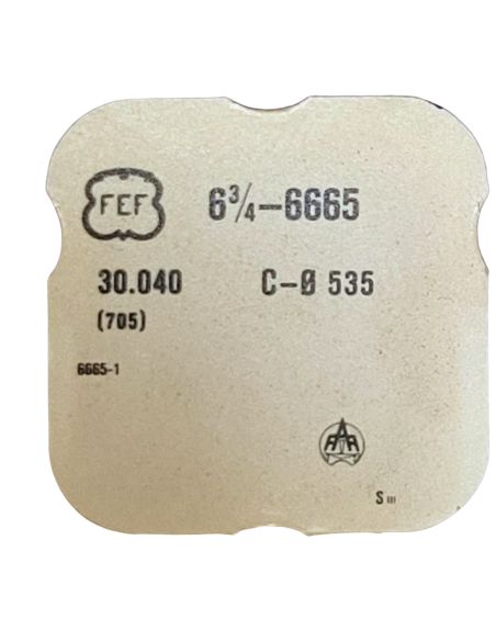 FEF 6665 - 705 Roue d'ancre pivotée (à l'unité) - Escape wheel and pinion with straight pivots (per unit)