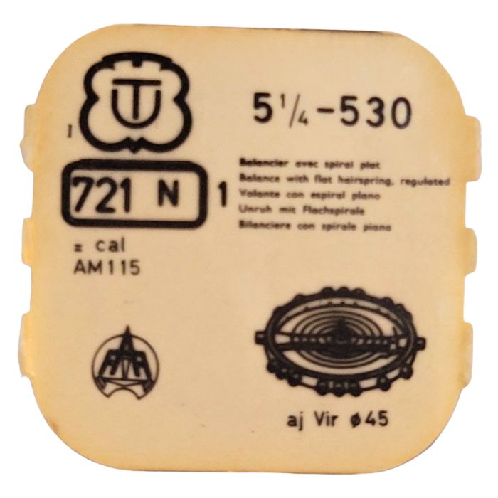 Unitas 530 - 721 Balancier avec spiral Breguet - Balance with Breguet hairspring regulated