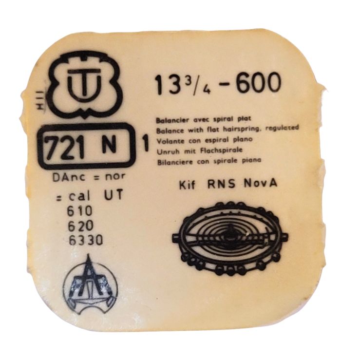 Unitas 600 - 721 Balancier avec spiral Breguet - Balance with Breguet hairspring regulated