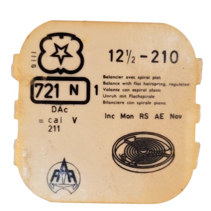 Venus 210 - 721 Balancier avec spiral Breguet - Balance with Breguet hairspring regulated
