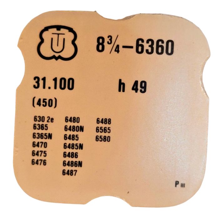 Unitas 6360 - 450 Renvoi - Setting wheel