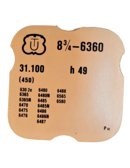 Unitas 6360 - 450 Renvoi - Setting wheel