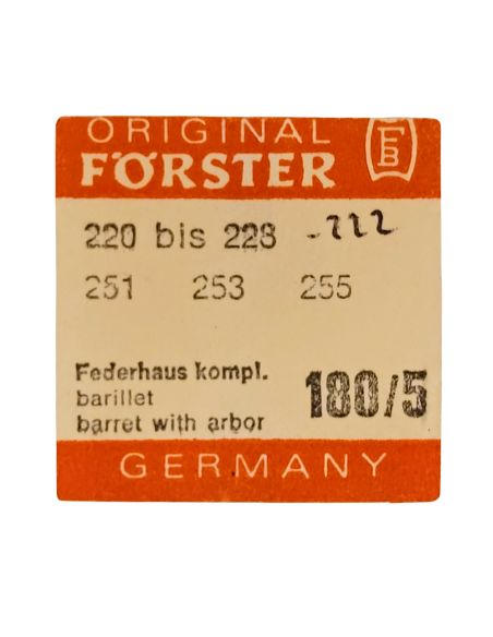 Förster 220 - 180 Barillet avec arbre (à l'unité) - Barrel with arbor (per unit)