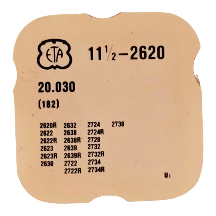 ETA 2620 - 182 barillet avec couvercle (sans arbre) (à l'unité) - Barrel and cover (without arbor) (per unit)