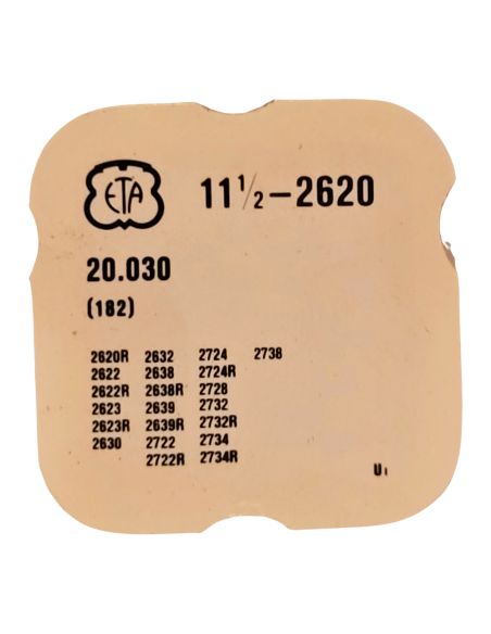 ETA 2620 - 182 barillet avec couvercle (sans arbre) (à l'unité) - Barrel and cover (without arbor) (per unit)