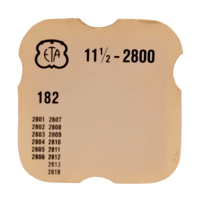 ETA 2800 - 182 barillet avec couvercle (sans arbre) (à l'unité) - Barrel and cover (without arbor) (per unit)