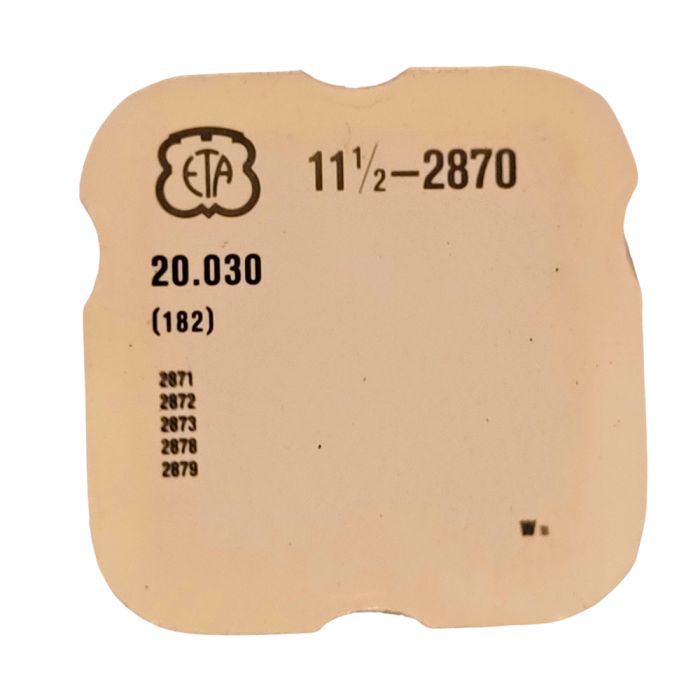 ETA 2870 - 182 barillet avec couvercle (sans arbre) (à l'unité) - Barrel and cover (without arbor) (per unit)