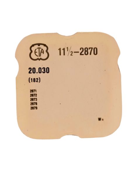 ETA 2870 - 182 barillet avec couvercle (sans arbre) (à l'unité) - Barrel and cover (without arbor) (per unit)