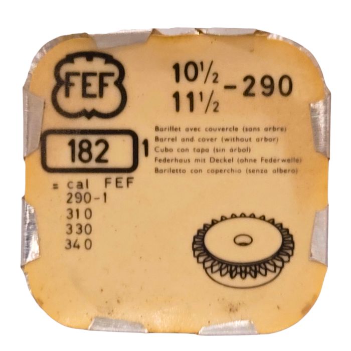 FEF 290 - 182 barillet avec couvercle (sans arbre) (à l'unité) - Barrel and cover (without arbor) (per unit)