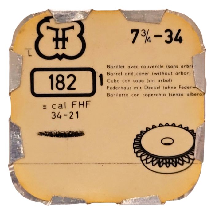 FHF 34 - 182 barillet avec couvercle (sans arbre) (à l'unité) - Barrel and cover (without arbor) (per unit)