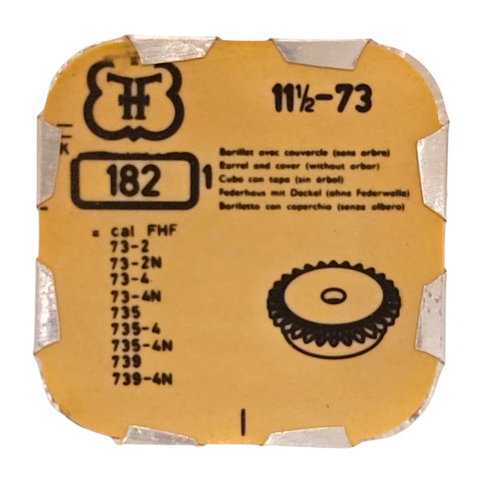 FHF 73 - 182 barillet avec couvercle (sans arbre) (à l'unité) - Barrel and cover (without arbor) (per unit)