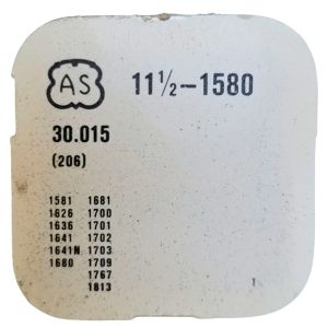 AS 1580 - 206 Roue de centre percée sans chaussée (à l'unité) - Center wheel and pinion drilled without cannon pinion (per unit)