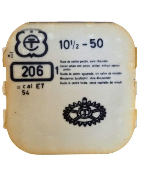 Eterna 50 - 206 Roue de centre percée sans chaussée (à l'unité) - Center wheel and pinion drilled without cannon pinion (per uni