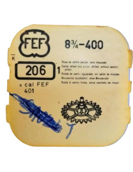 FEF 400 - 206 Roue de centre percée sans chaussée (à l'unité) - Center wheel and pinion drilled without cannon pinion (per unit)