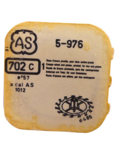AS 976 702 Roue d'ancre pivotée pour deux contre-pivots - Escape wheel and pinion pivoted for two end-pieces
