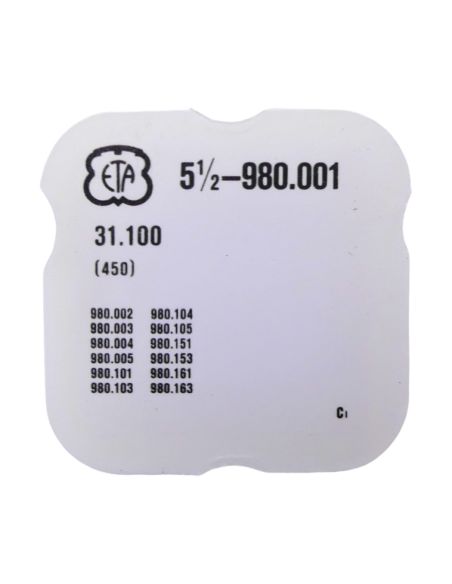 ETA 980.001 450 Renvoi - Setting wheel