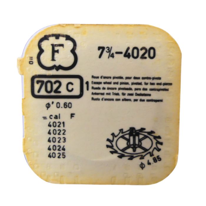 Felsa 4020 702 Roue d'ancre pivotée pour deux contre-pivots - Escape wheel and pinion pivoted for two end-pieces