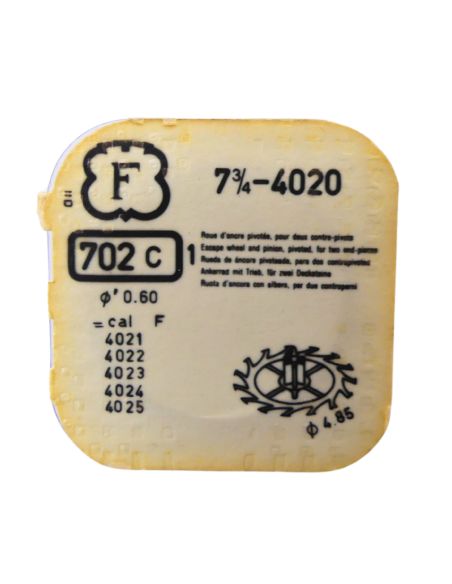 Felsa 4020 702 Roue d'ancre pivotée pour deux contre-pivots - Escape wheel and pinion pivoted for two end-pieces