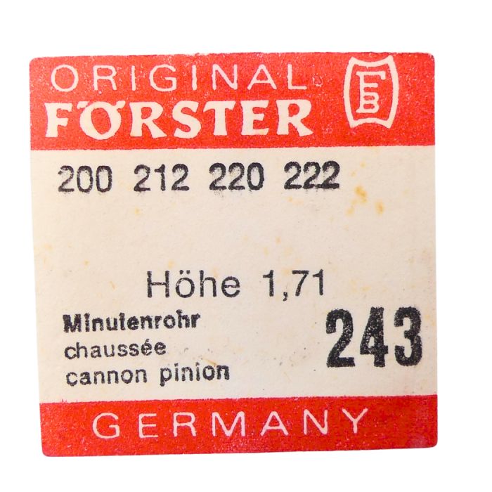 Förster 200 - 243 Chaussée non lanternée - Cannon pinion without clam notch