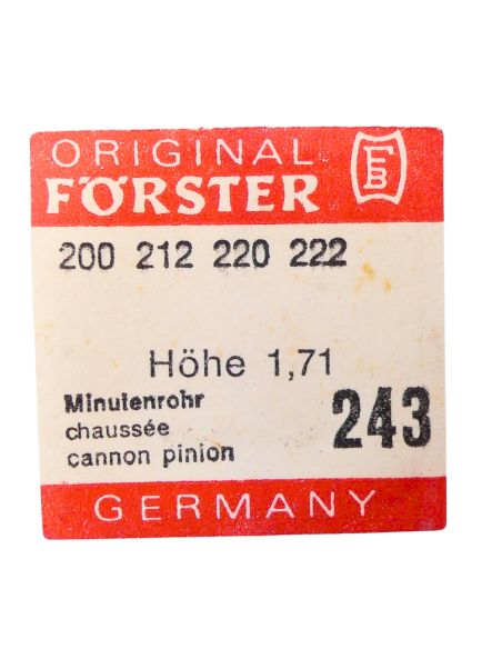Förster 200 - 243 Chaussée non lanternée - Cannon pinion without clam notch