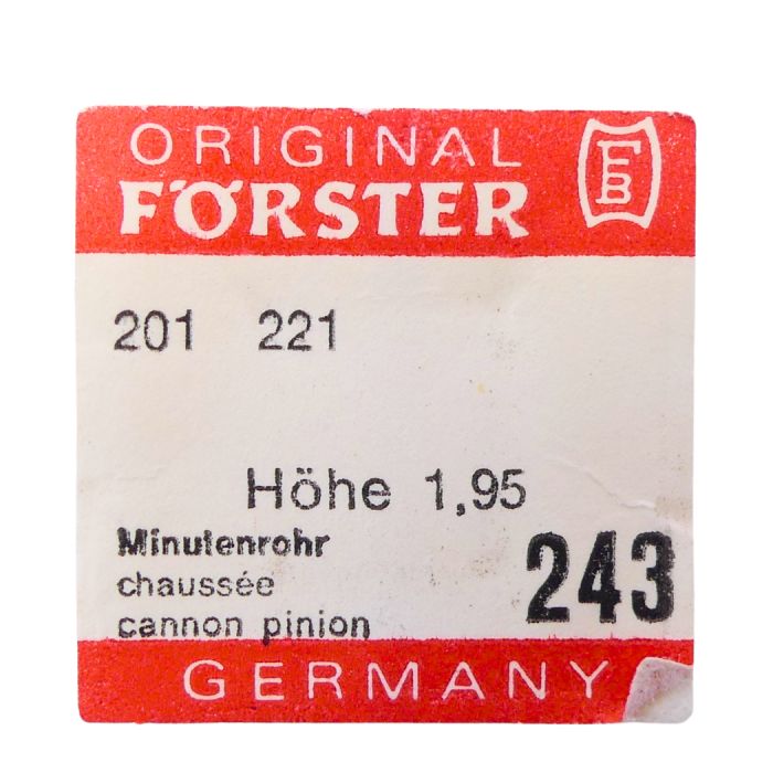 Förster 201 - 243 Chaussée non lanternée - Cannon pinion without clam notch