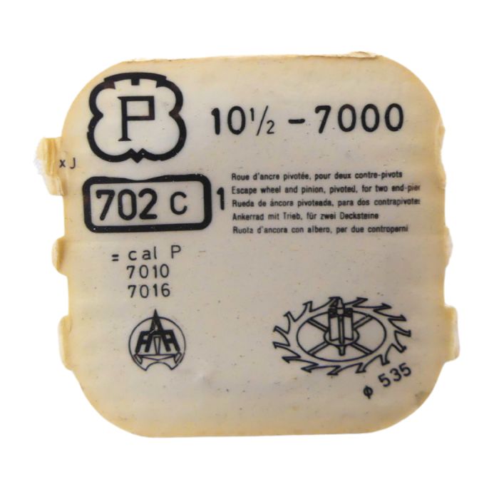 Peseux 7000 42 Roue d'ancre pivotée pour deux contre-pivots - Escape wheel and pinion pivoted for two end-pieces