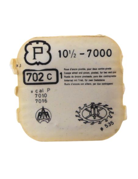 Peseux 7000 42 Roue d'ancre pivotée pour deux contre-pivots - Escape wheel and pinion pivoted for two end-pieces