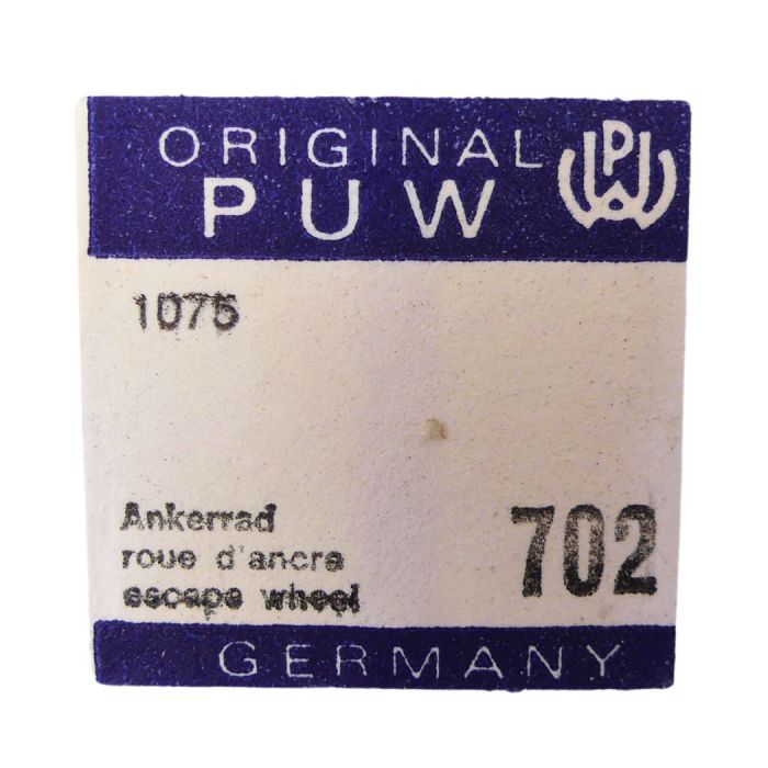 PUW 1075 42 Roue d'ancre pivotée pour deux contre-pivots - Escape wheel and pinion pivoted for two end-pieces