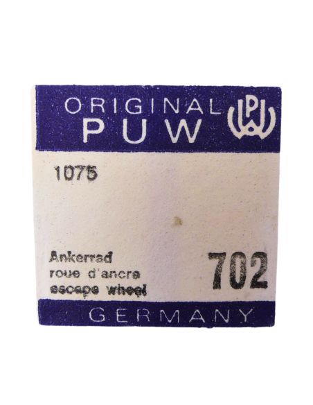 PUW 1075 702 Roue d'ancre pivotée pour deux contre-pivots - Escape wheel and pinion pivoted for two end-pieces