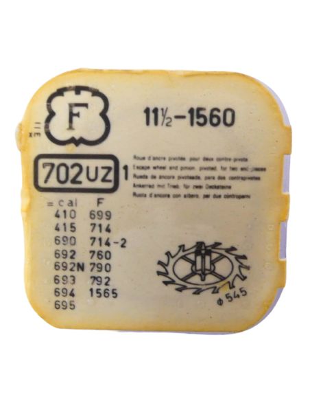 Felsa 1560 42 Roue d'ancre pivotée pour deux contre-pivots - Escape wheel and pinion pivoted for two end-pieces
