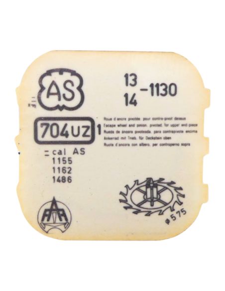 AS 1130 - 704 Roue d'ancre pivotée pour contre-pivot dessus (à l'unité) - Escape wheel and pinion pivoted for upper end-piece (p