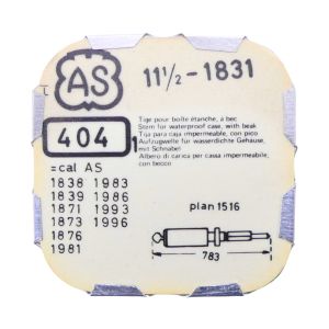 AS 1831 - 404 Tige pour boite étanche (partie mouvement) (à l'unité) - Stem for waterproof case (movement portion) (per unit)