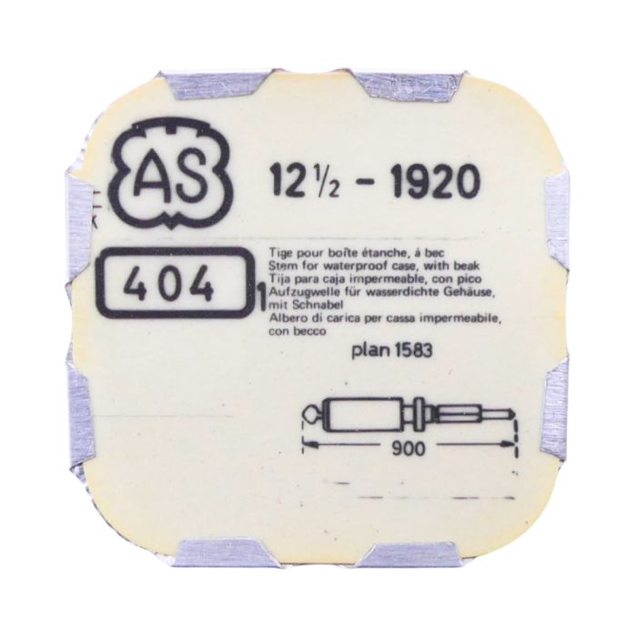 AS 1920 - 404 Tige pour boite étanche (partie mouvement) (à l'unité) - Stem for waterproof case (movement portion) (per unit)