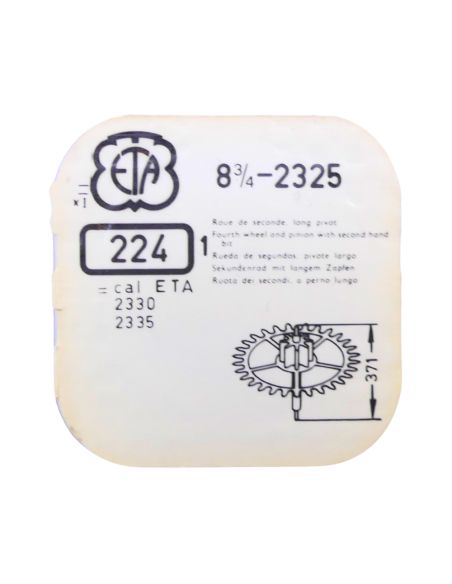 ETA 2325 - 224 Roue de seconde long pivot - Fourth wheel and pinion with second hand bit