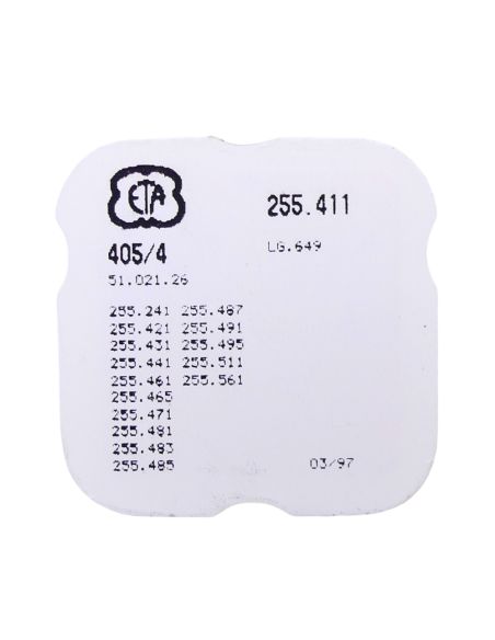 ETA 255.411 - 404 Tige pour boite étanche (partie mouvement) (à l'unité) - Stem for waterproof case (movement portion) (per unit